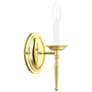 Williamsburg 1 Light Polished Brass Candle Wall Sconce