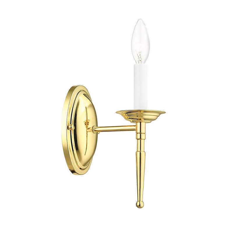 Image 6 Williamsburg 1 Light Polished Brass Candle Wall Sconce more views
