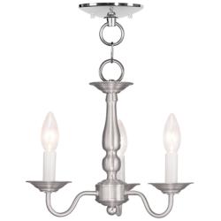 Williamsburg 11-in 3-Light Brushed Nickel Candle Chandelier
