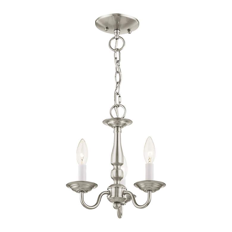 Image 5 Williamsburg 11-in 3-Light Brushed Nickel Candle Chandelier more views