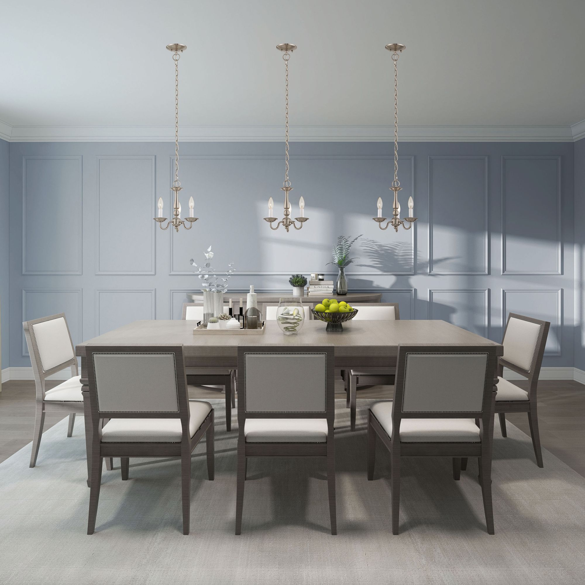 Williamsburg 11-in 3-Light Brushed Nickel Candle Chandelier