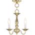 Williamsburg 11-in 3-Light Polished Brass Candle Chandelier