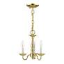 3_Williamsburg 11-in 3-Light Polished Brass Candle Chandelier more views