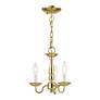 4_Williamsburg 11-in 3-Light Polished Brass Candle Chandelier more views