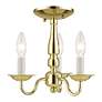 6_Williamsburg 11-in 3-Light Polished Brass Candle Chandelier more views