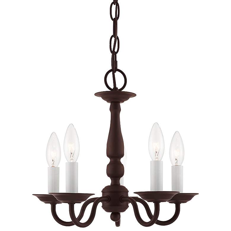 Image 1 Williamsburg 13-in 5-Light Bronze Candle Chandelier