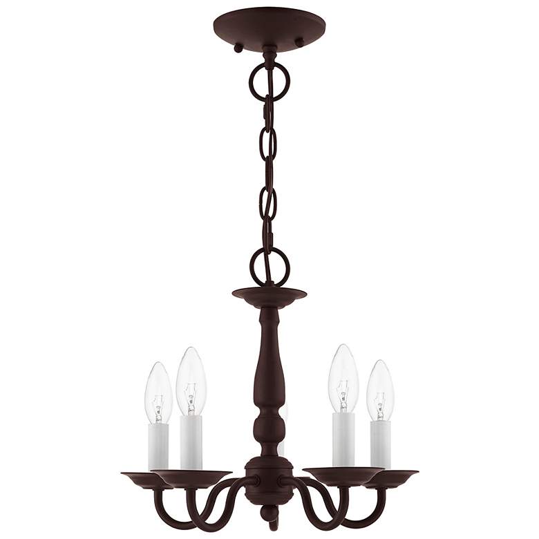 Image 3 Williamsburg 13-in 5-Light Bronze Candle Chandelier more views