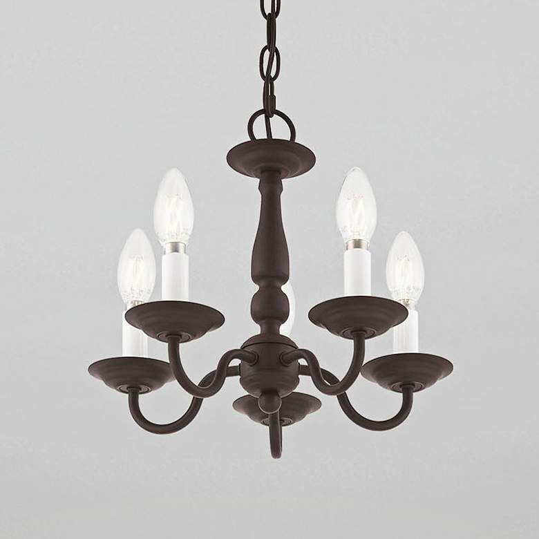 Image 4 Williamsburg 13-in 5-Light Bronze Candle Chandelier more views