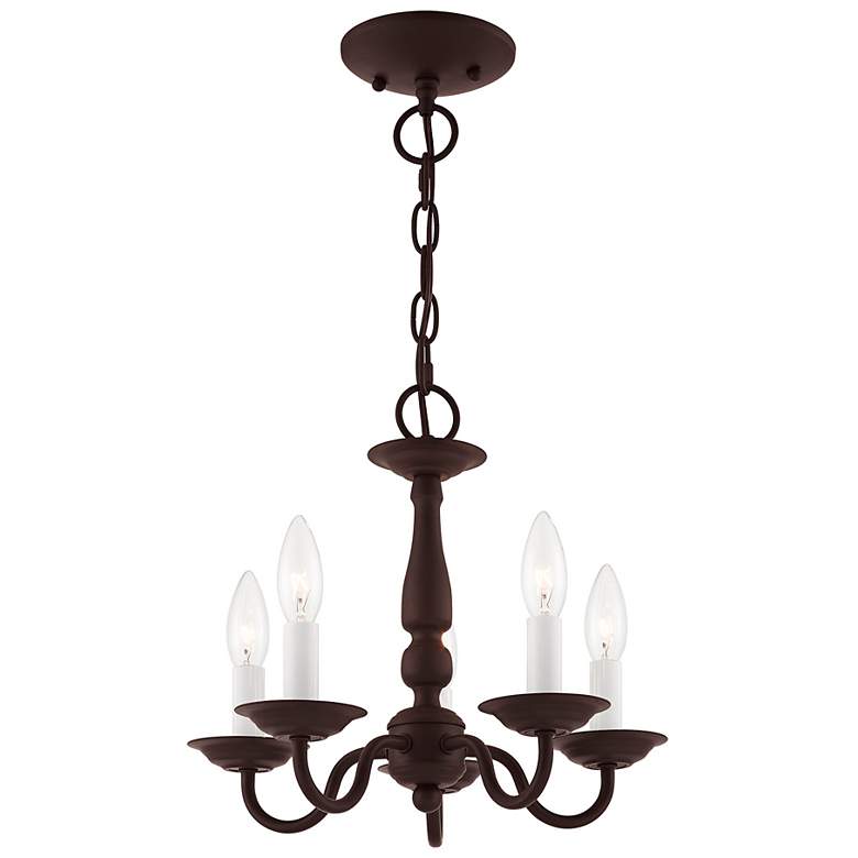 Image 5 Williamsburg 13-in 5-Light Bronze Candle Chandelier more views