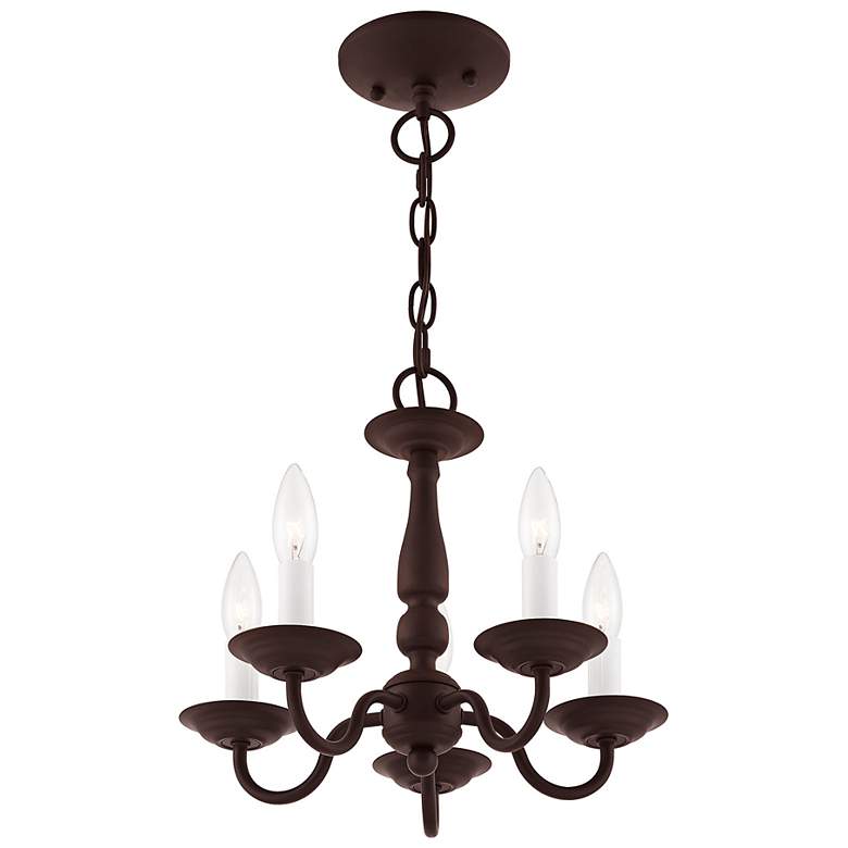 Image 6 Williamsburg 13-in 5-Light Bronze Candle Chandelier more views
