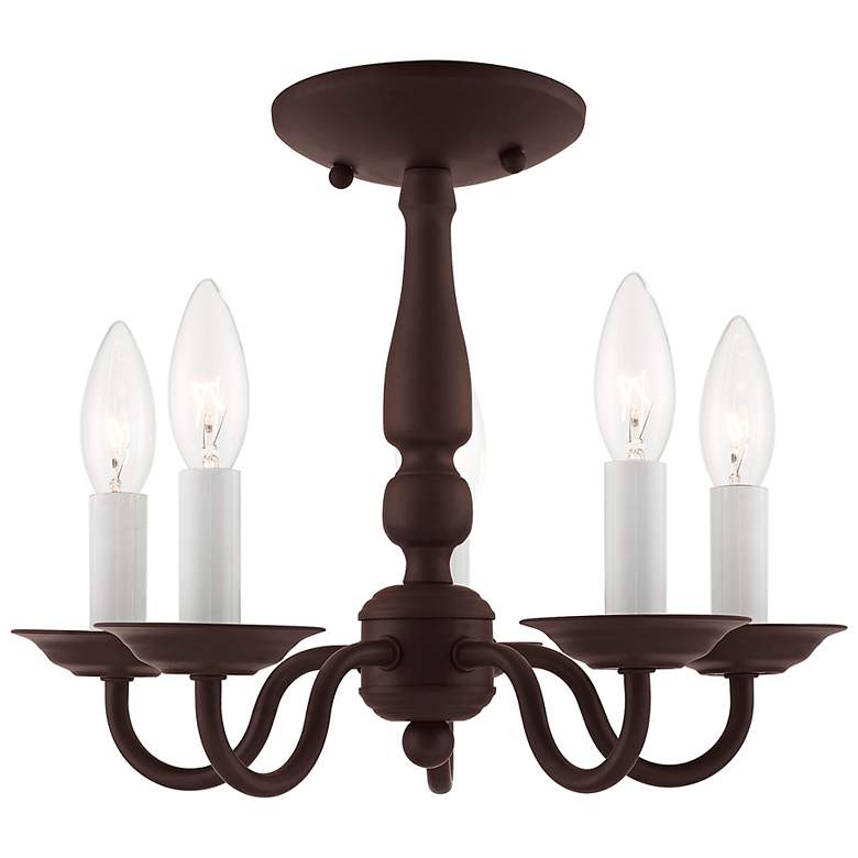Image 7 Williamsburg 13-in 5-Light Bronze Candle Chandelier more views