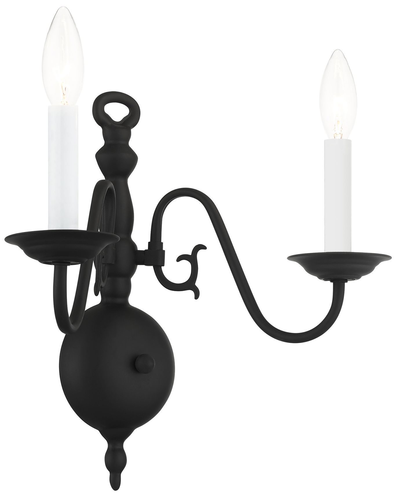 Image 3 Williamsburg 13" High Black 2-Light Wall Sconce more views