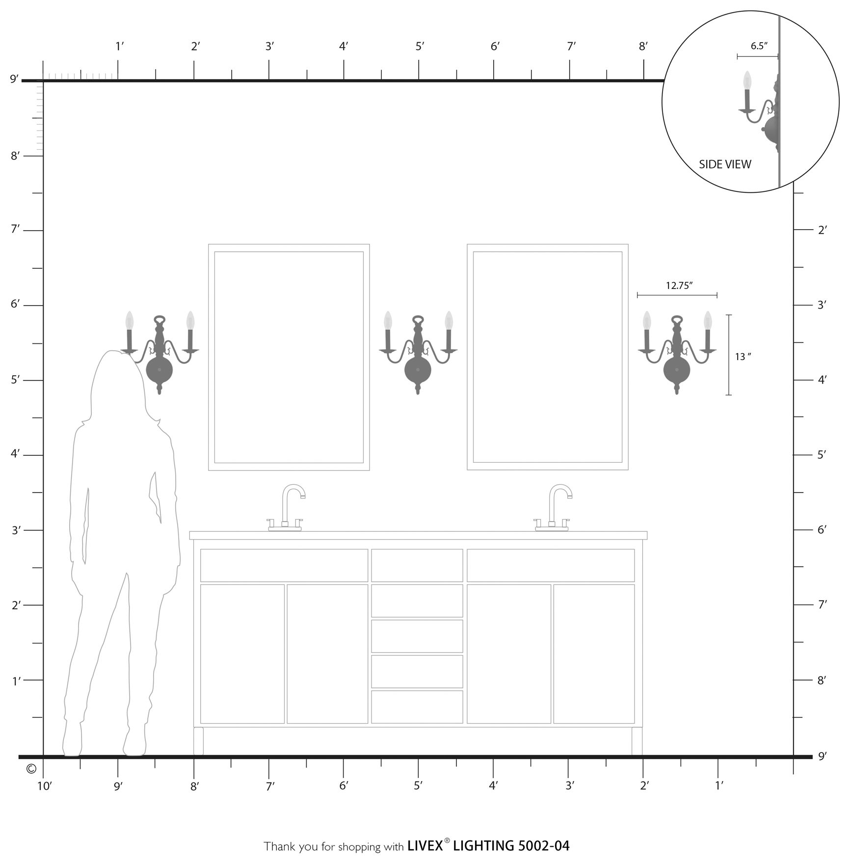 Image 7 Williamsburg 13" High Black 2-Light Wall Sconce more views