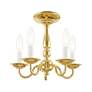 3_Williamsburg 13" Wide Polished Brass 5-Light Chandelier more views