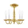 Williamsburg 13" Wide Polished Brass 5-Light Chandelier