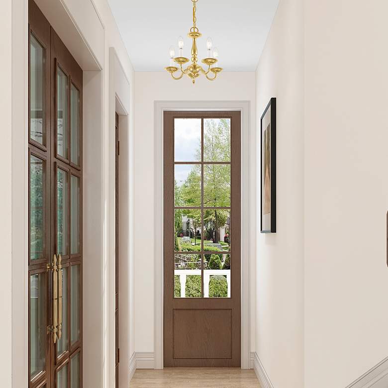 Image 6 Williamsburg 13" Wide Polished Brass 5-Light Chandelier more views