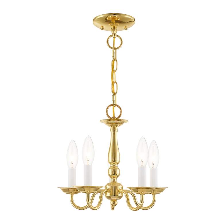 Image 7 Williamsburg 13" Wide Polished Brass 5-Light Chandelier more views