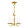 7_Williamsburg 13" Wide Polished Brass 5-Light Chandelier more views
