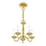 Williamsburg 13" Wide Polished Brass 5-Light Chandelier