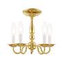 Williamsburg 13" Wide Polished Brass 5-Light Chandelier