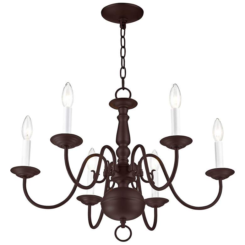 Image 6 Williamsburg 24" Wide Bronze 6-Light Candle Chandelier more views