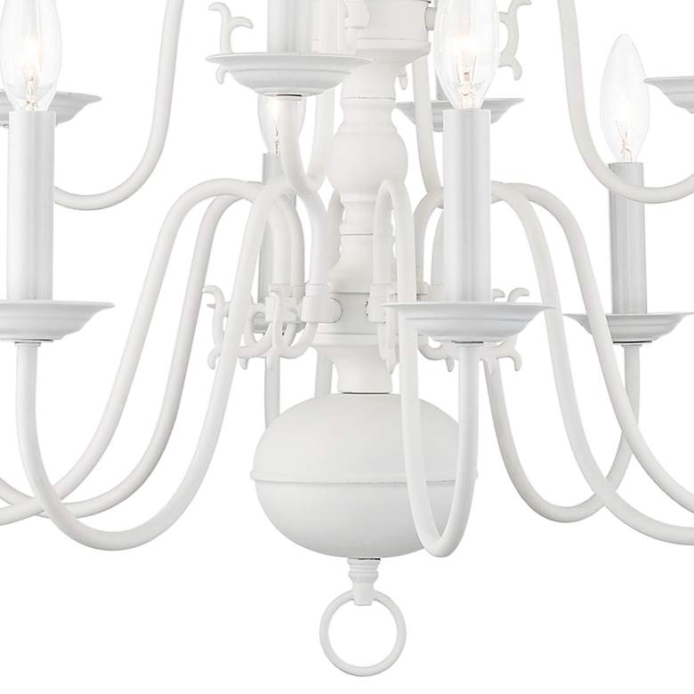 Image 4 Williamsburg 26" Wide White 12-Light 2-Tier Chandelier more views