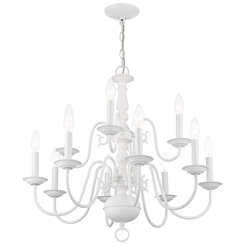 Image 7 Williamsburg 26" Wide White 12-Light 2-Tier Chandelier more views