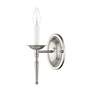 3_Williamsburg 4.25-in W 1-Light Brushed Nickel Candle Wall Sconce more views