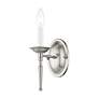 5_Williamsburg 4.25-in W 1-Light Brushed Nickel Candle Wall Sconce more views