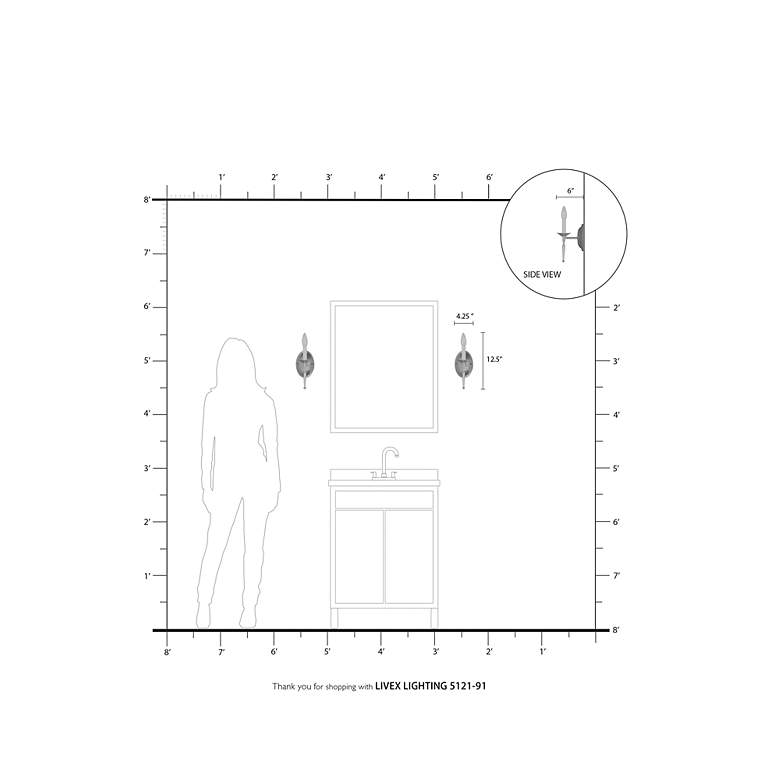 Image 7 Williamsburg 4.25-in W 1-Light Brushed Nickel Candle Wall Sconce more views