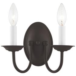 Williamsburg 9.75-in W 2-Light Bronze Candle Wall Sconce
