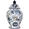 Williamsburg Braganza Blue and White 21"H Lifted Temple Jar