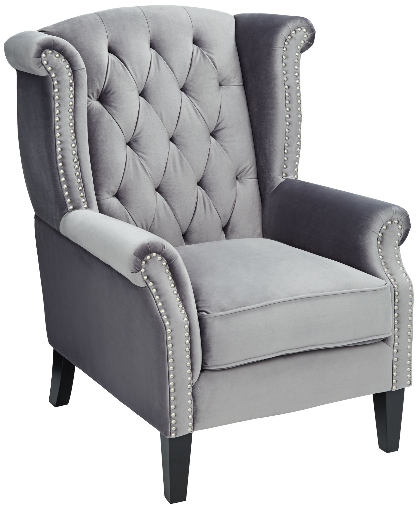 tufted chair grey