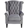 Williamsburg Gray Tufted Wingback Armchair