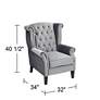 Williamsburg Gray Tufted Wingback Armchair