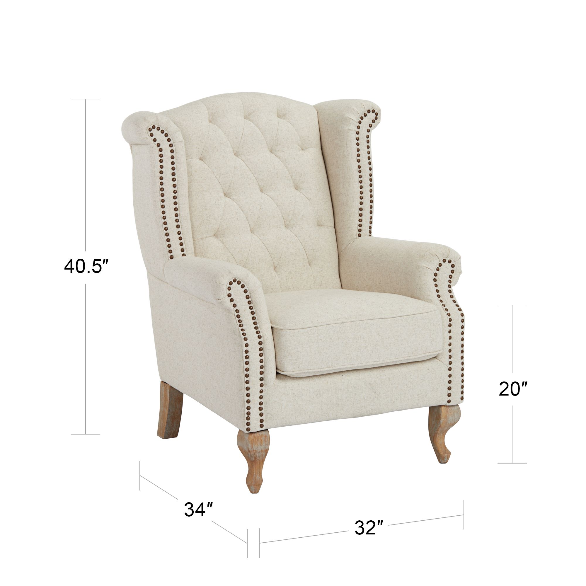 natural wingback chair