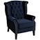 Williamsburg Navy Blue Tufted Wingback Armchair