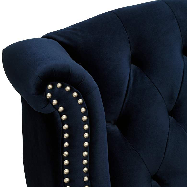Williamsburg Navy Blue Tufted Wingback Armchair more views