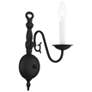 Williamsburgh 1 Light Black Candle Wall Sconce