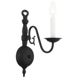 Williamsburgh 1 Light Black Candle Wall Sconce