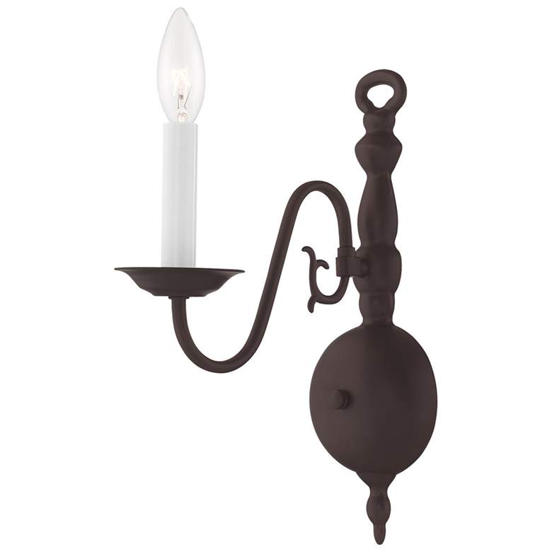 Image 1 Williamsburgh 1 Light Bronze Candle Wall Sconce