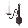 Williamsburgh 1 Light Bronze Candle Wall Sconce