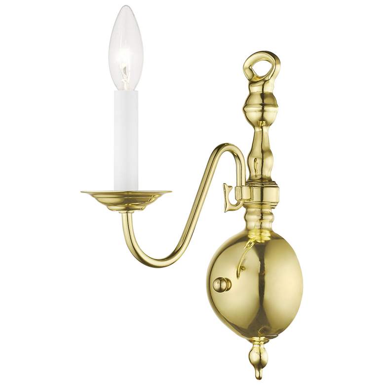 Image 1 Williamsburgh 1 Light Polished Brass Candle Wall Sconce