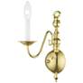 Williamsburgh 1 Light Polished Brass Candle Wall Sconce
