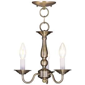Image1 of Williamsburgh 11-in 3-Light Antique Brass Candle Chandelier