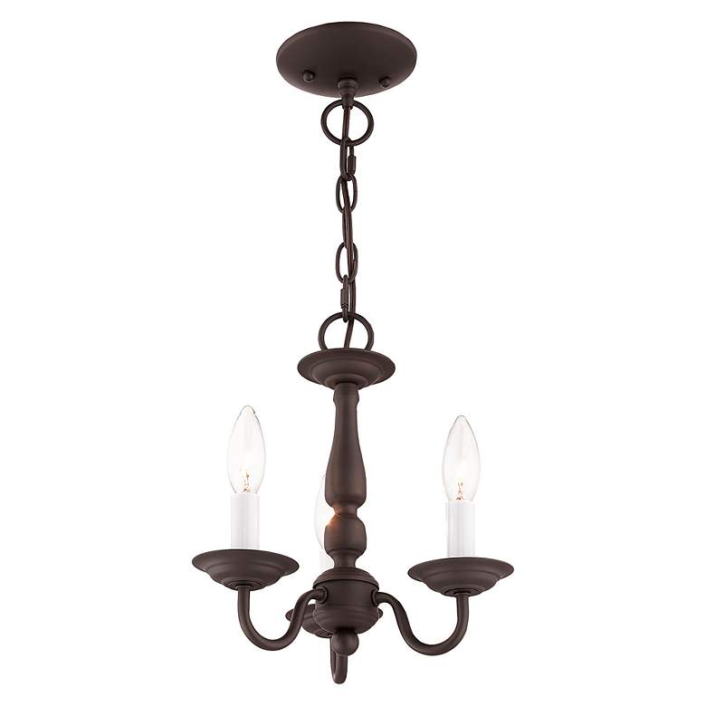 Image 4 Williamsburgh 11-in 3-Light Bronze Candle Chandelier more views
