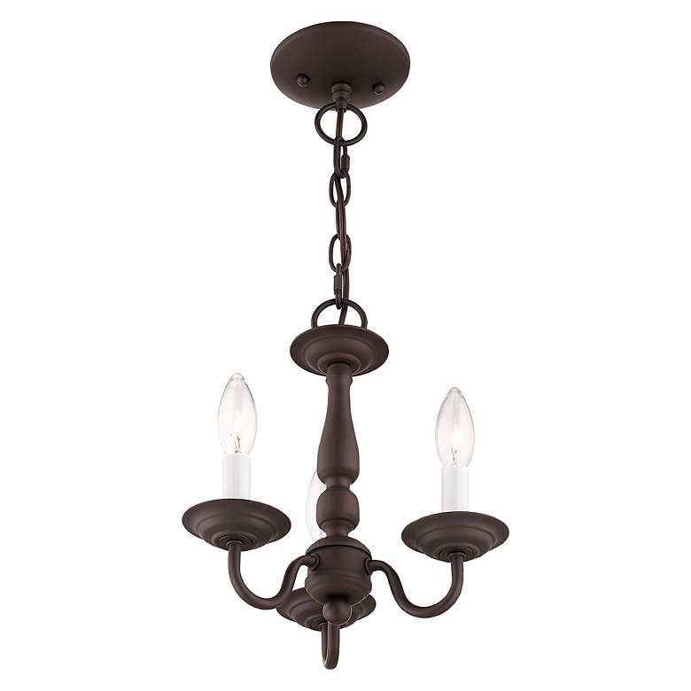 Image 5 Williamsburgh 11-in 3-Light Bronze Candle Chandelier more views