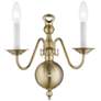 Williamsburgh 13" High Antique Brass 2-Light Wall Sconce