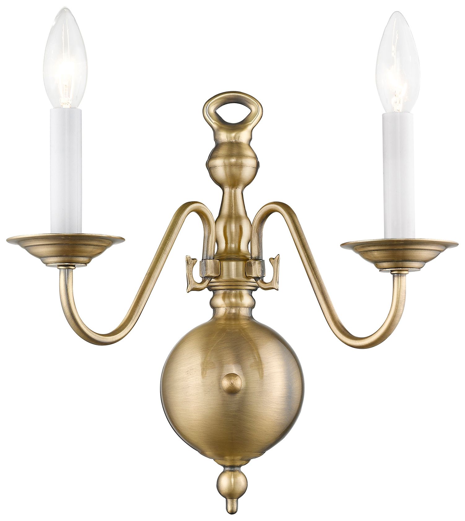 Image 3 Williamsburgh 13" High Antique Brass 2-Light Wall Sconce more views