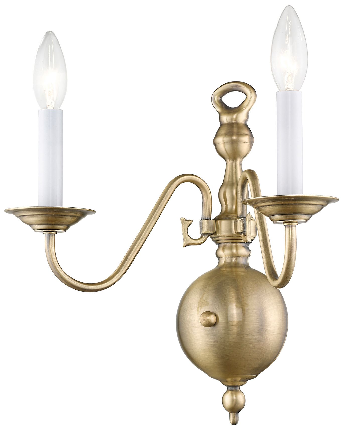 Image 4 Williamsburgh 13" High Antique Brass 2-Light Wall Sconce more views